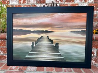 Framed Canvas Picture - Bridge Over Water