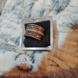 Vintage 925 Twist Flower Diamond Ring