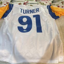 Los Angeles Rams Kobie Turner Signed Custom Jersey XL