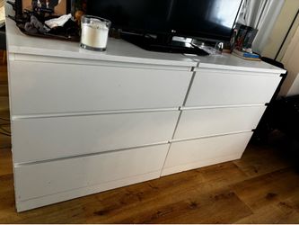 Malm White 3 Drawer Dresser- 2 pack