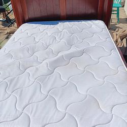 Queen Size Bed Frame, Mattress And Box Spring