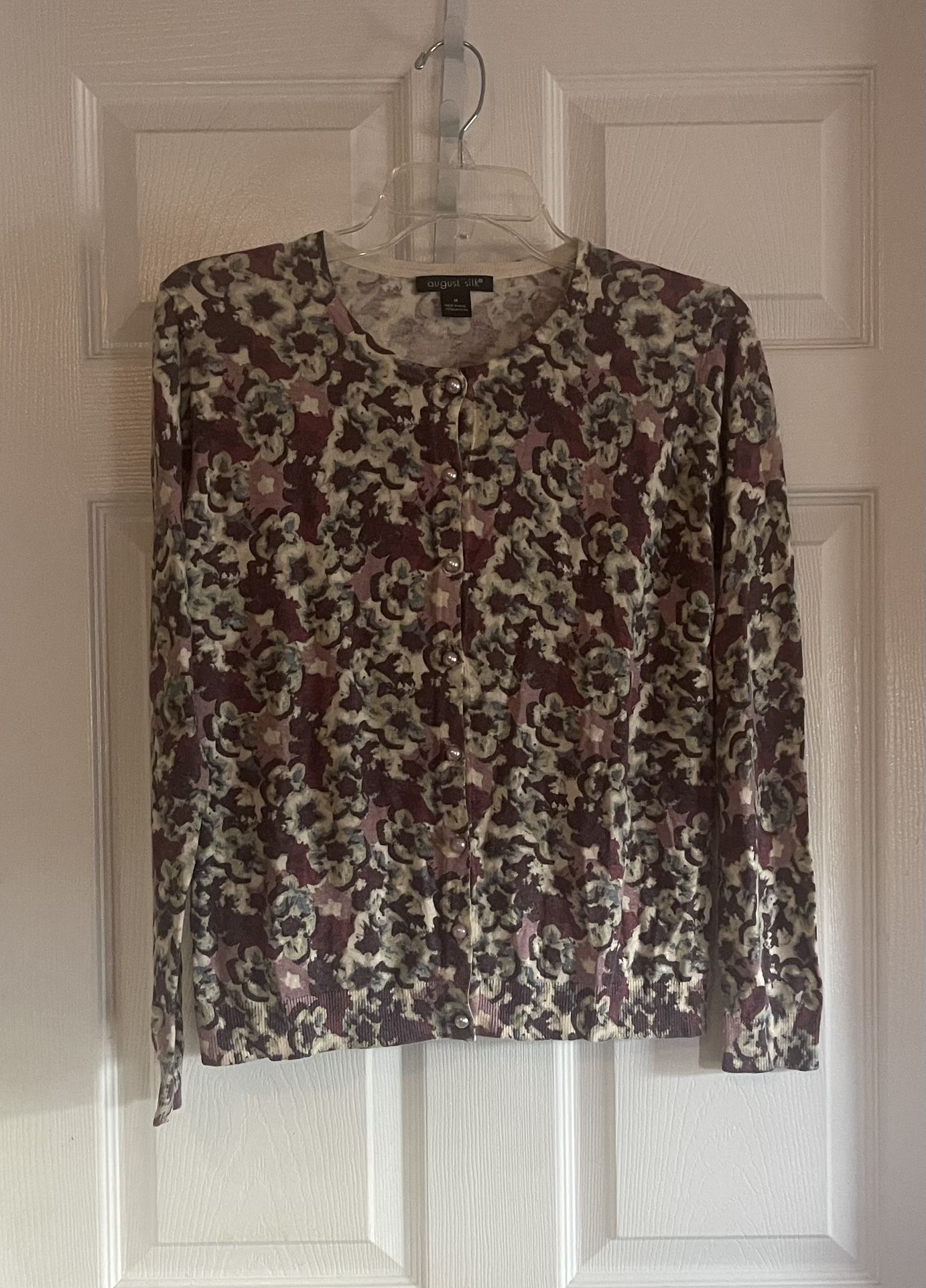 August Silk Cardigan Size M