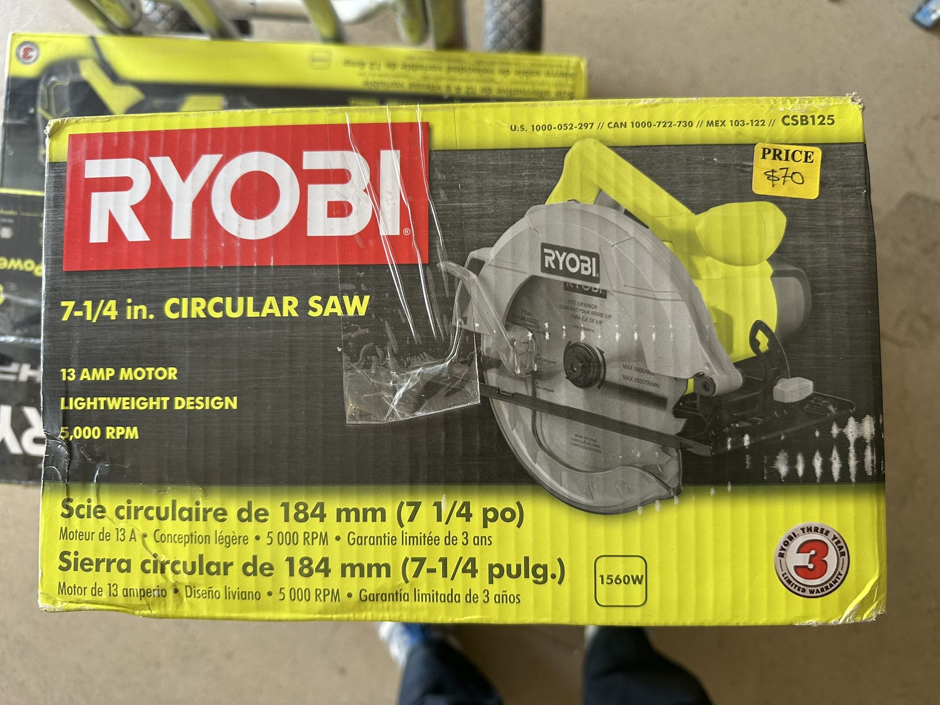 Ryobi 7 1/4” Circular Saw
