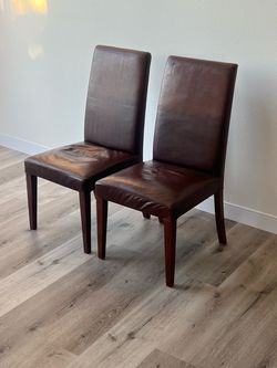 Pottery Barn Leather Greyson Chairs