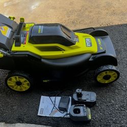 RYOBI LAWN MOWER 16” ONE+ HP 18V Brushless Cordless Battery  with (1) 4.0 Ah Battery and (1) Charger
