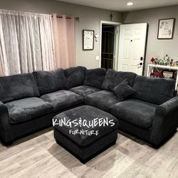 New Black Sectional 