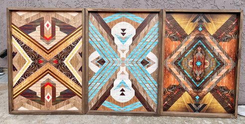 Geometric Wooden frame Wall Art