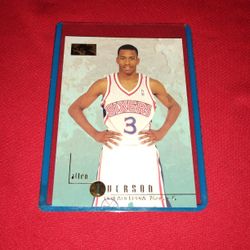 Like Mint 1996 Allen Iverson Basketball Card - Skybox Premium Golden #85