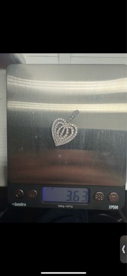 14k white Gold Heart pendant