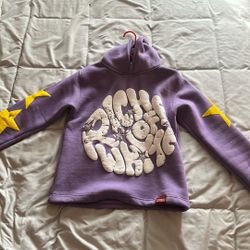 Rich Off White Purple Cropped Hoodie Size SMALL