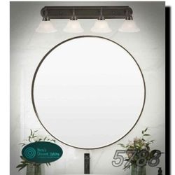 Design House 517714 Millbridge Vanity Light Dimmable with Frosted Glass for Above Bathroom Mirror, 