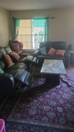 Reclining Sofa Set with Coffee Table