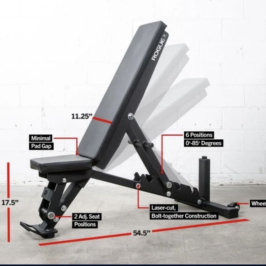 Rogue Adjustable Bench 2.0 (Titan Fitness Elite Fts Barbell Weights Olympic Dumbbell)