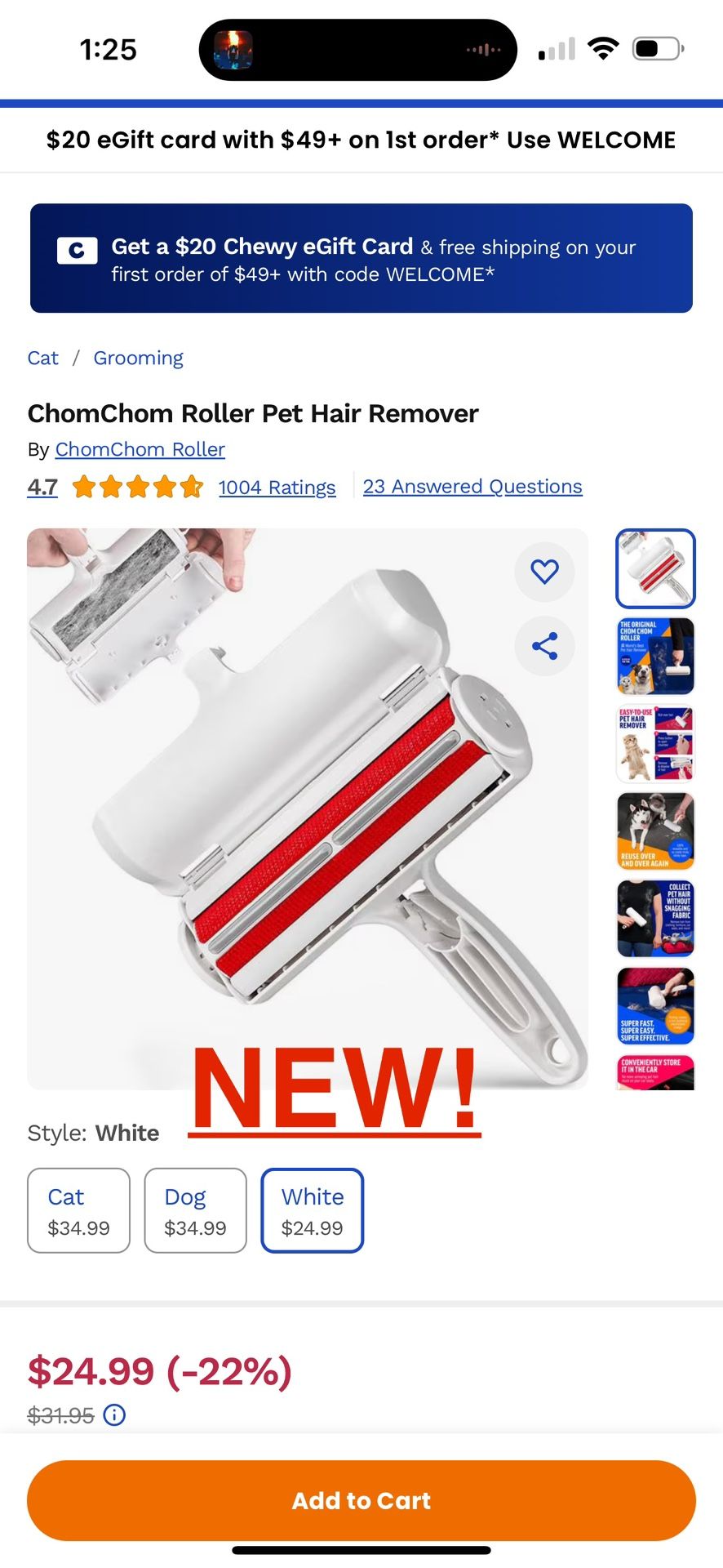 Roller Pet Hair Remover NEW