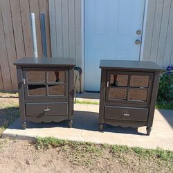 Set of Black Nightstands 27".5H x 22".5W x 16"D