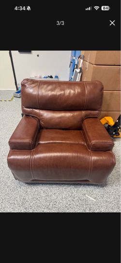 OSLO Genuine leather brown recliner