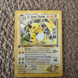 Pokémon TCG 1st Edition Lt. Surge's Raichu Gym Heroes 11/132 Holo Rare
