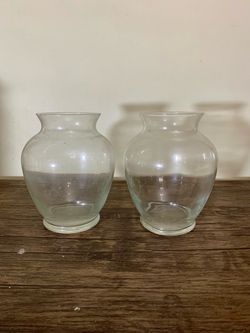 Set of 2 Ginger Glass Vases - 6.5”