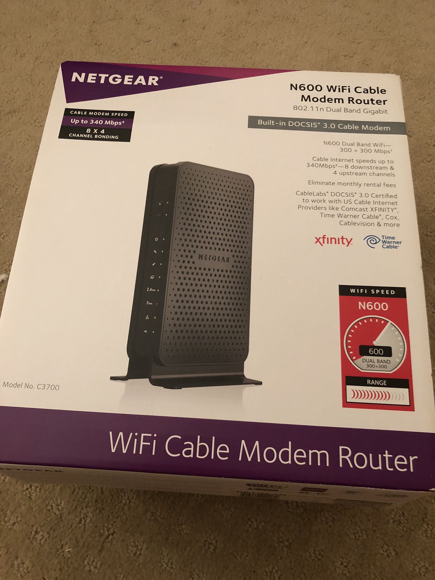 NETGEAR N600 cable modem router (C3700)