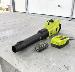 Ryobi 160💨MPH 650 CFM Leaf Blower + 4 Battery&Charger     💥 Bestest firm price