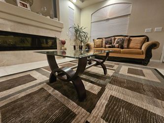 7 Piece Living Room Furniture Set With 2 Lamps, Coffee And 2 End Tables