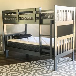 Twin Over Full Bunk Bed Plus Mattress (Free Delivery )