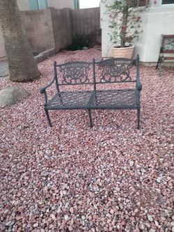 Sturdy & Solid, Heavy Metal Loveseat Bench