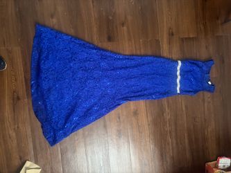 Royal Blue Lace Sequin Formal Gown