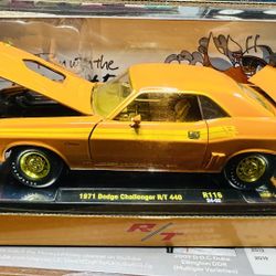 M2 Machines 2024 Orange 1971 Dodge Challenger R/T 440 ***CHASE****750 Pcs. 1:24
