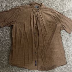 Ralph Lauren Polo Jeans Company Short Sleeve Shirt Size XL Brown Plaid