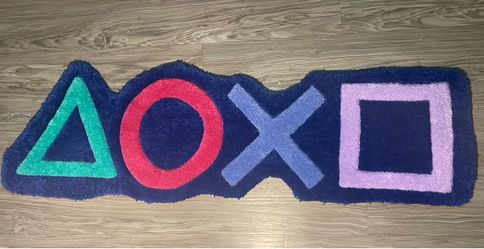 Hand Made PlayStation Button Symbols Rug