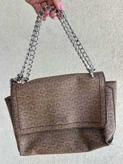 Guess Signature Logo Chain Shoulder Bag