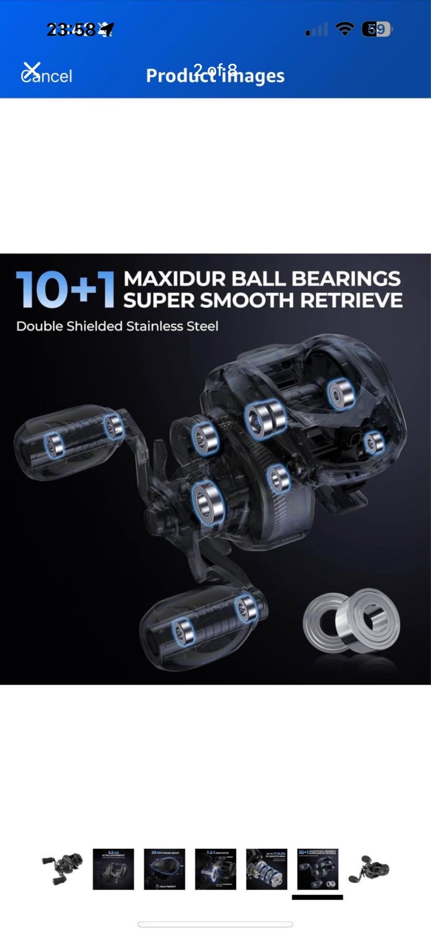 KastKing Spartacus II Plus Baitcasting Fishing Reel, 5.5 oz Ultra Lightweight, Ultra Smooth 17.6 LB Max Drag, 7.2:1 Gear Ratio, 10 + 1 MaxiDur Double