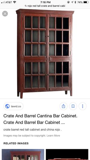 Crate And Barrel Rojo Red Tall Cabinet For Sale In Oceanside Ca