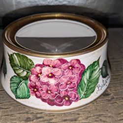 VTG BATIGUANI CERAMIC BOWL VASE Hand-Painted Hydrangeas Made In Italy Italian 