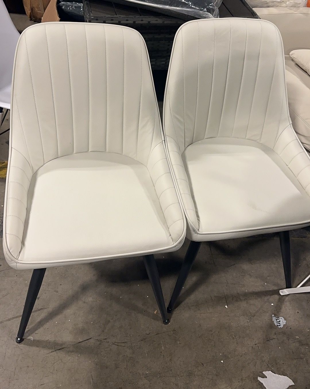 Faux Leather Accent Chair Arm Chairs Living Room Chairs Leisures Chair Upholstered Chair with Metal Legs Set of 2 for Home Kitchen Office Bistro Cafe
