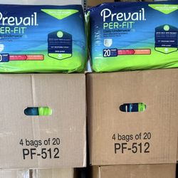 Sealed New Two Cases 8 Packs Total 160ct Prevail Per-fit Extra Absorbency Disposable Underwear M Medium  