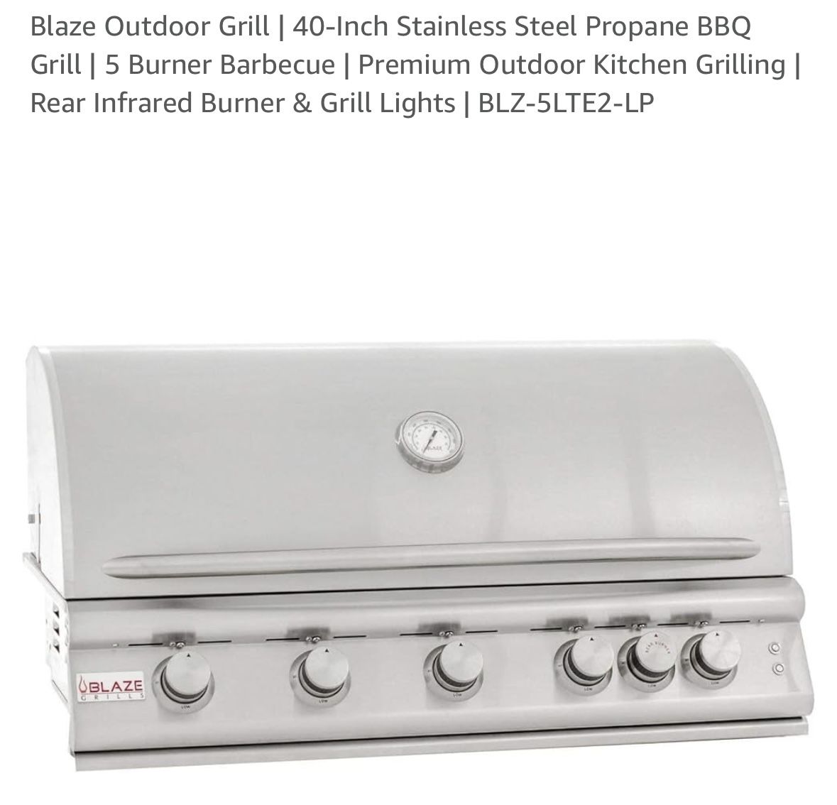 Blaze Grills 5 Burner, 40 Inch Propane Gas Grill