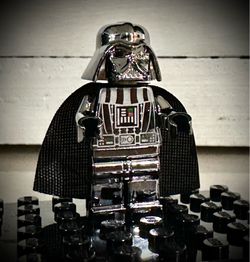 New Lego Custom Star Wars Dark Chrome Darth Vader Minifigure