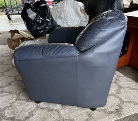 Blue leather chairs online for sale