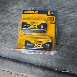 DEWALT 20VMAX XR 2 BATTERIES 5.0AH NEW 