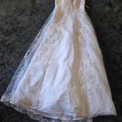 Wedding Dress, Petticoat  And Veil