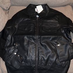 EV1 Womens Black Leather Jacket - Size Medium NEW