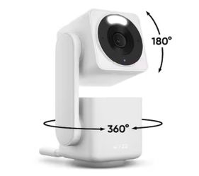 Cam Pan v4, 4K UHD Indoor/Outdoor, Plug-In, Pan/Tilt Security Camera with Color Night Vision, 2-Way Audio in White