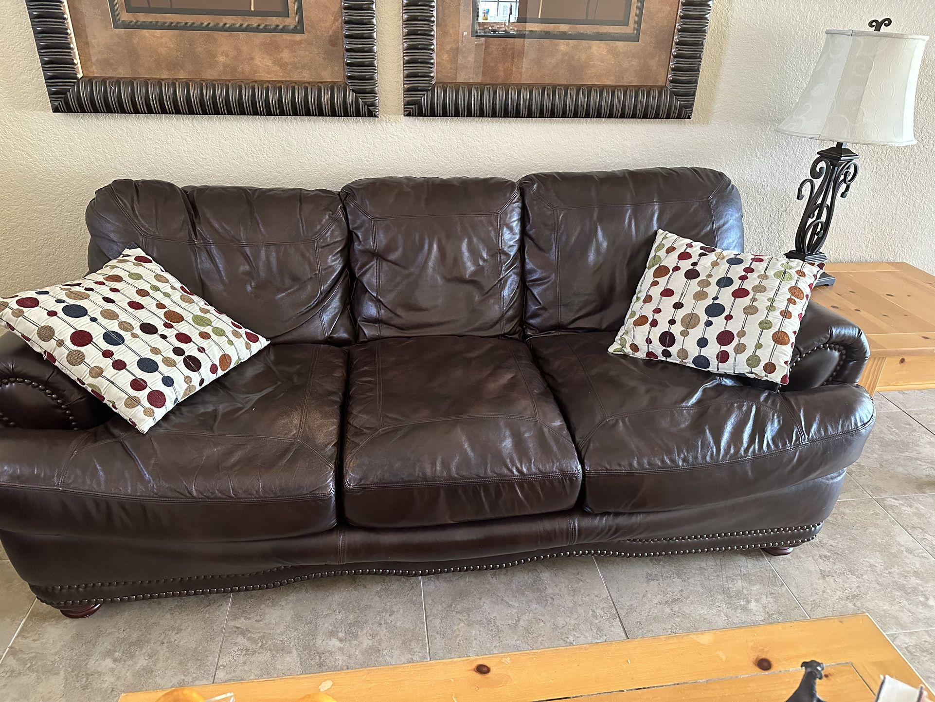 Brown Leather Couch And Loveseat 