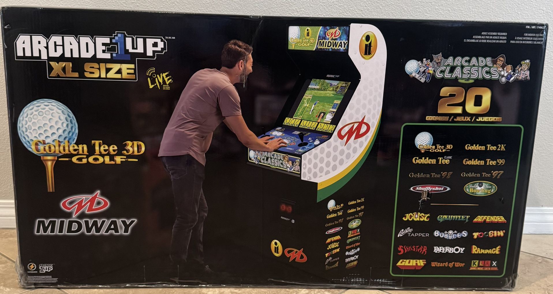 Arcade Game Machine, Golden tee plus 20 other classic arcade games -New, Never Opened Box -Cost Co Vo