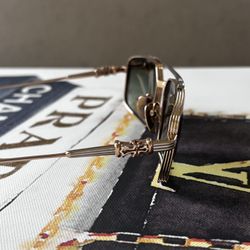 Chrome heart gold gusher sunglasses 