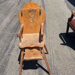 Antique High Chair And Booster Seat