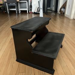 Black Wood Step Stool