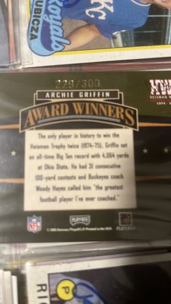 Archie griffin auto 2005 award winners card